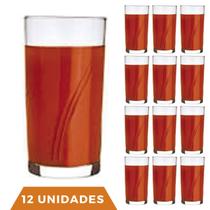 Jogo 12 Copos Brisa 300ml Agua Vidro Transparente Suco Nadir