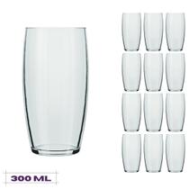 Jogo 12 Copos Chiques 300ml Oca Drinks Vidro Mesa Posta