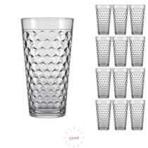 Jogo 12 Copos Chiques 350ml Marrocos Drink Vidro Agua e Suco