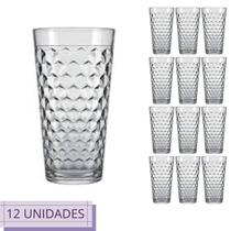 Jogo 12 Copos Chiques 350ml Marrocos Drink Vidro Mesa Posta