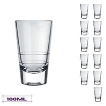 Jogo 12 Copos de Shot 100ml Caninha Dose Tequila Whisky