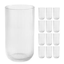 Jogo 12 Copos De Vidro 450ML Canelado Graffiato Agua Sucos