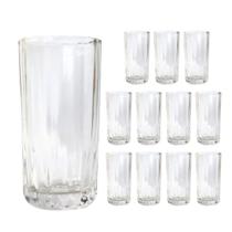 Jogo 12 Copos de Vidro Água Suco Vitamina Coquetel Long Drink Multiuso 320ML