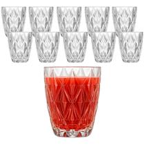Jogo 12 Copos de Vidro Diamond Água Suco Vitamina Coquetel Long Drink Multiuso 300ML Jogo 12 Copos de Vidro Diamond Água Suco Vitamina Coquetel Long Drink Multiuso 300ML