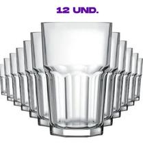 Jogo 12 Copos De Vidro Grosso Resistente Bar Restaurante Buffet 350ML Para Água Suco Vinho Drink Jogo 12 Copos De Vidro Grosso Resistente Bar Restaurante Buffet 350ML Para Água Suco Vinho Drink