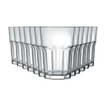 Jogo 12 Copos de Vidro Grosso Resistente Linha Jade 400ml