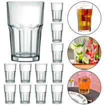 Jogo 12 Copos de Vidro Grosso Transparente 310ml Resistente