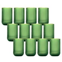 Jogo 12 Copos De Vidro Versalhes Verde Borda Dourada 420ml Jogo 12 Copos De Vidro Versalhes Verde Borda Dourada 420ml
