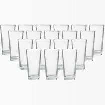 Jogo 12 Copos Vidro Venice 260ml Transparente Base Quadrada