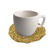 Jogo 12 Descanso Porta Copos Trançado Alga Marinha + Suporte de Mesa Jogo 12 Descanso Porta Copos Trançado Alga Marinha + Suporte de Mesa