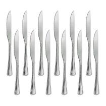 Jogo 12 Facas de Mesa Aço Inox Cor Prata Linha Silver Em Casa Tem