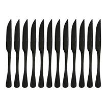 Jogo 12 Facas para Churrasco de Aço Inox Positano Preto Lyor 23cm