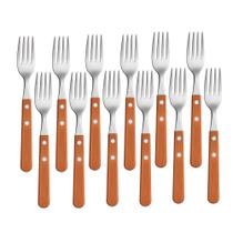 Jogo 12 Garfos Cabo de Madeira Churrasco Astana 20cm Em Casa Tem