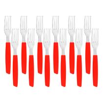 Jogo 12 Garfos de Mesa New Caprese Vermelho Fratelli Inox Jogo 12 Garfos de Mesa New Caprese Vermelho Fratelli Inox