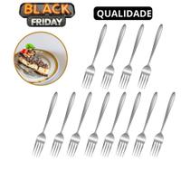 Jogo 12 Garfos De Sobremesa Bolo Torta Garfinhos Aço Inox