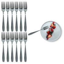 Jogo 12 Garfos de Sobremesa em Aço Inox Talher Para Cozinha