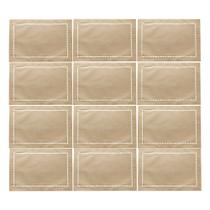 Jogo 12 Lugar Americano Bege de Poliester e Linho Natural para Mesa 45x30cm Lyor Jogo 12 Lugar Americano Bege de Poliester e Linho Natural para Mesa 45x30cm Lyor