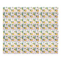 Jogo 12 Lugar Americano Retangular Mesa Limão Siciliano Plástico 43x28cm Lyor