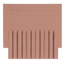 Jogo 12 Lugar Americano Retangular Mesa PVC Rose Executivo 30x45cm Em Casa Tem