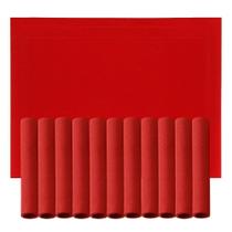 Jogo 12 Lugar Americano Retangular Mesa Pvc Vermelho Executivo 30x45cm Em Casa Tem Jogo 12 Lugar Americano Retangular Mesa Pvc Vermelho Executivo 30x45cm Em Casa Tem