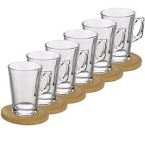 Jogo 12 peças 6 Canecas 230ml 6 Pires Ø10cm