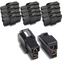 Jogo 12 Peças Conector 2 Vias Macho E Femea Com Trava P/ Som