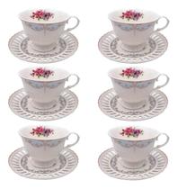 Jogo 12 Peças para Chá Mon Chéri 220ml em Porcelana L'hermitage Jogo 12 Peças para Chá Mon Chéri 220ml em Porcelana L'hermitage