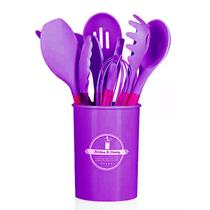 Jogo 12 Peças Utensílios Silicone Colher Espátula