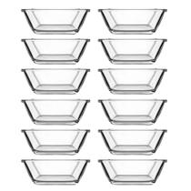 Jogo 12 Petisqueiras Quadrada Vidro Casual 90Ml Class Home