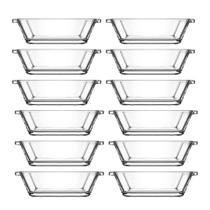 Jogo 12 Petisqueiras Retangular Vidro Casual 110ml