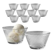 Jogo 12 Potes De Sobremesa Tigela Bowl Taça De Vidro 250ml
