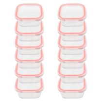 Jogo 12 potes de vidro quadrado 320ml com tampa bela kasa Jogo 12 potes de vidro quadrado 320ml com tampa bela kasa