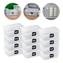 Jogo 12 Potes Marmita Plástico Reutilizável Transparente 250ml + 500ml UZ