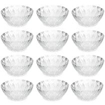 Jogo 12 Potes para Sobremesa Bowls Tigelas de Vidro 350ml King Lyor Transparente
