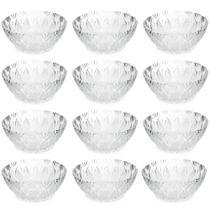 Jogo 12 Potes para Sobremesa Bowls Tigelas de Vidro 350ml King Lyor Transparente