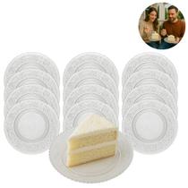 Jogo 12 Prato De Vidro Angel pra Sobremesas Bolo Festas 14cm Jogo 12 Prato De Vidro Angel pra Sobremesas Bolo Festas 14cm