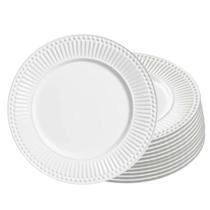 Jogo 12 Prato Raso de Cerâmica 26,5cm Branco Roma Porto Brasil Jogo 12 Prato Raso de Cerâmica 26,5cm Branco Roma Porto Brasil