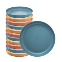 Jogo 12 Prato Raso Fibra de Bambu PP Resistente Stripes Cores Sortidas 23cm Lyor Jogo 12 Prato Raso Fibra de Bambu PP Resistente Stripes Cores Sortidas 23cm Lyor