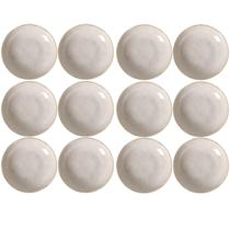 Jogo 12 Pratos Bio Latte Porto Brasil 22cm Fundo Rústico Off White Mesa Posta Jantar
