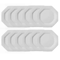 Jogo 12 Pratos De Sobremesa Linha Prisma Porcelana Schmidt