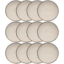 Jogo 12 Pratos Fundos Oxoford Unni Brisa 20,5 cm em Cerâmica Decorada Jogo 12 Pratos Fundos Oxoford Unni Brisa 20,5 cm em Cerâmica Decorada