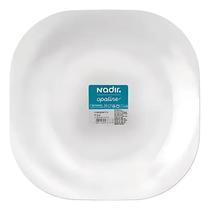 Jogo 12 Pratos Fundos Plaza De Vidro Opaline Branco 22cm