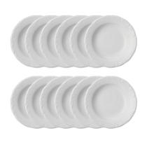 Jogo 12 Pratos Fundos Pomerode Brancos 24 cm Porcelana Schmidt