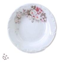 Jogo 12 Pratos Fundos Sopa Eterna Porcelana Schmidt 12 Lugares