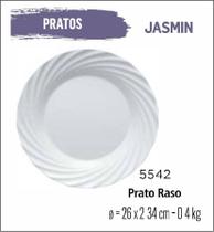 Jogo 12 Pratos Jasmin Raso Jantar - Almoço - 25cm Branco