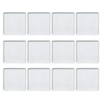 Jogo 12 Pratos Quadrados Rasos em Porcelana 16x16cm Americana Germer Branco