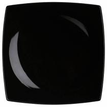 Jogo 12 Pratos Quadrados Sobremesa Raso Porcelana Preto 21cm Jogo 12 Pratos Quadrados Sobremesa Raso Porcelana Preto 21cm