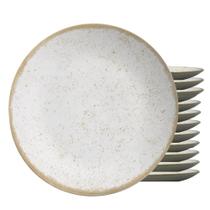 Jogo 12 Pratos Raso Coup Organic Cor Bege Cerâmica 29cm Alleanza