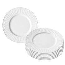 Jogo 12 Pratos Raso De Vidro Branco Redondo Jantar 25cm