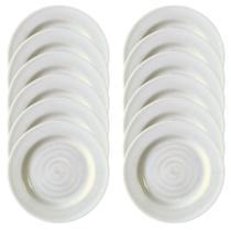 Jogo 12 Pratos Raso em Melamina Buffet Restaurantes 23cm